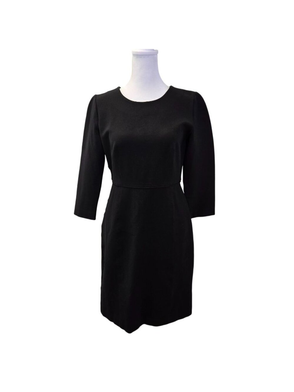 J. Crew Viscose Blend Long Sleeve Little Black Sheath Dress Size 4
